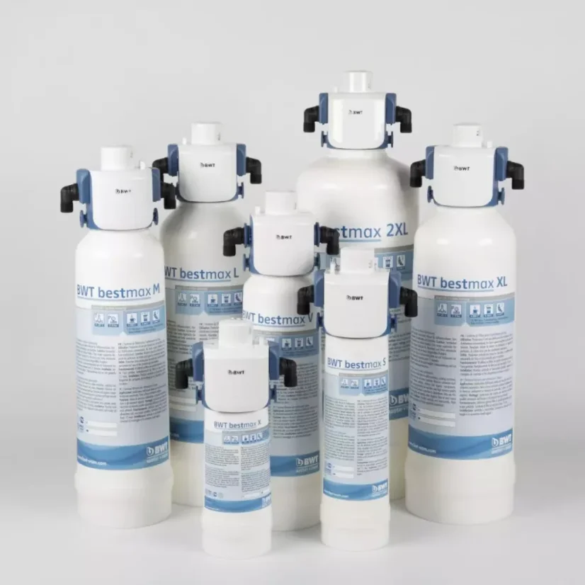 Cartucho de filtración BWT Bestmax 2XL con una capacidad de 12000 litros, diseñado para sistemas de filtración de cartucho.