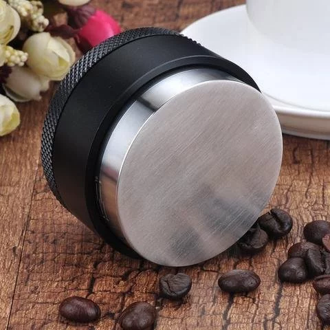 Coffee tamper with adjustment Barista Space Coffee Tamper Black 58 mm, compatible with Rancilio Silvia Pro X coffee machine.