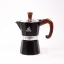 Moka pot by Forever Prestige Radica for 2 cups of coffee with a wooden handle.