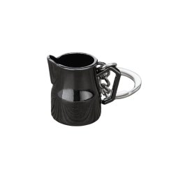 Una elegante jarra negra para leche es un gran regalo para los amantes del café, que añade estilo a tus llaves. 