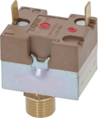 Drockschalter 1,4 bar 16A 250V 1/4", brong Plastikkierper mat Messenggewand a roude Resetknäppchen Drockschalter 1,4 bar 16A 250V 1/4", brong Plastikkierper mat Messenggewand a roude Resetknäppchen