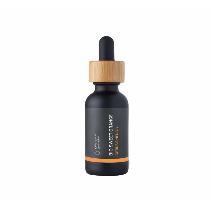 BIO Orange est une huile essentielle 100 % naturelle certifiée par l'agriculture durable, idéale pour l'aromathérapie et pour rafraîchir l'atmosphère.