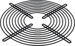 Schutzgitter Tecnodom VXAC000170, ronnt Drotgitter fir de Ventilator mat engem kräizfërmege Speichemuster.