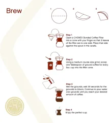 Instrucciones para plegar un filtro de papel para Chemex FSU-100