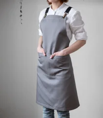 Graue Barista-Schürze mit Taschen Graue Barista-Schürze mit Taschen