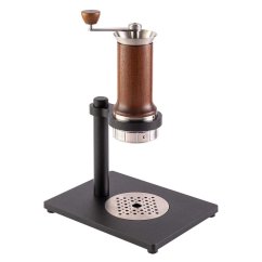Manueller Espressokocher Aram mit Edelstahlbasis.