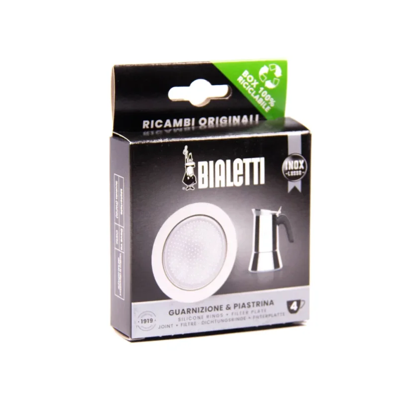 Bialetti těsnění pro moka konvičku 4 nerez - 1 těsnění + 1 sítko