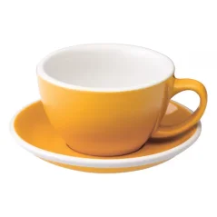 Tasse et soucoupe jaunes Loveramics Egg pour café latte de 300 ml