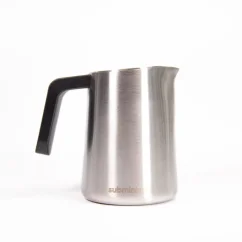 Silver Subminimal Flowtip milk pitcher on a white background
