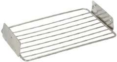 Inox-Gitter mat Befestegungsrëppercher, e Drotrost a rechteckeger Form mat Halterunge un der Säit. Inox-Gitter mat Befestegungsrëppercher, e Drotrost a rechteckeger Form mat Halterunge un der Säit.