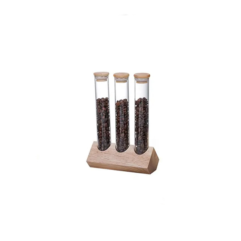 Set Ecocoffee de tubes à essai pour café 3 pièces - support en bois