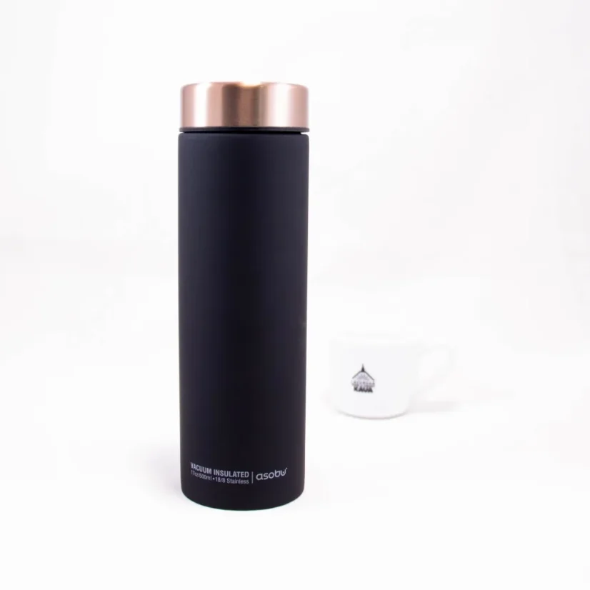 Copper Asobu Le Baton travel mug with a capacity of 500 ml, ideal for traveling.