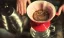 Červený keramický prekvapkávač Hario V60-01 VDC-01R, ktorý je ideálny pre prípravu až dvoch šálok kávy.