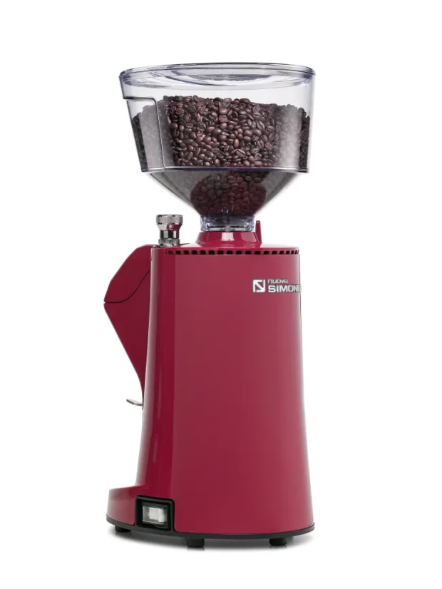 Espresso grinder Nuova Simonelli MDXS CORE in red, specifically designed for use in restaurants.