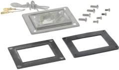 Rechteckegt waasserdicht Gehäus vun enger Luucht mat Glas, Kabel an zwee Dichtungsrahmen