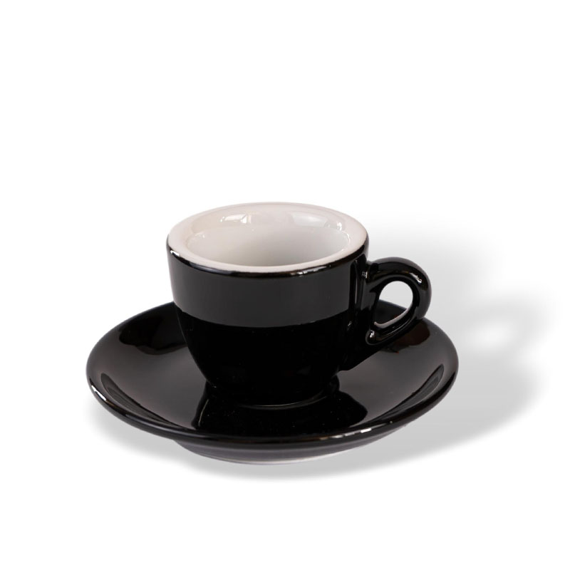 ClubHouse cup and saucer Rosa, 60 ml, black