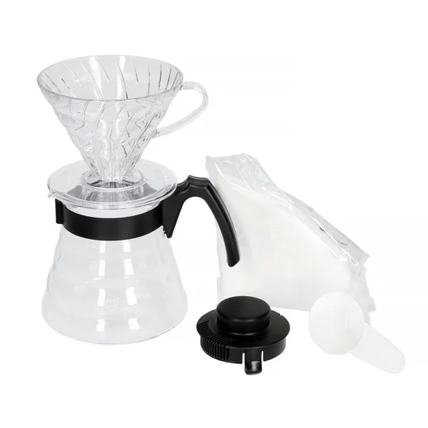 Hario sada V60-02 Pour Over Kit plastový čirý
