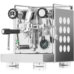 Lever coffee machine Rocket Espresso Appartamento White allowing the preparation of two cups of coffee simultaneously.