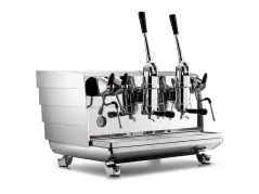 Machine à café professionnelle à levier Victoria Arduino 358 White Eagle Leva 2GR en finition chromée avec pompe rotative.