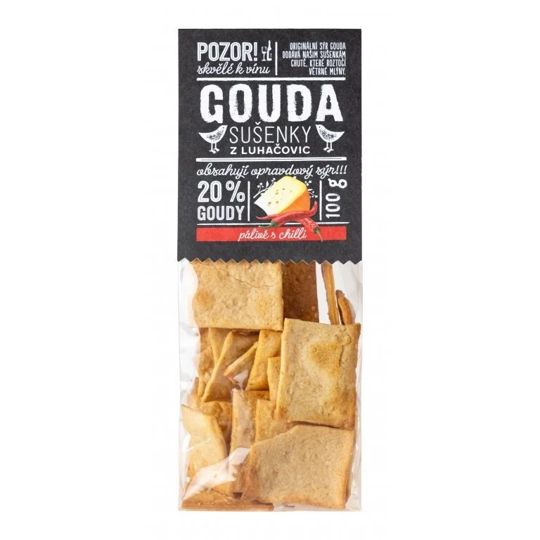 Handmade Gouda crackers from Luhacovice with chili flavor