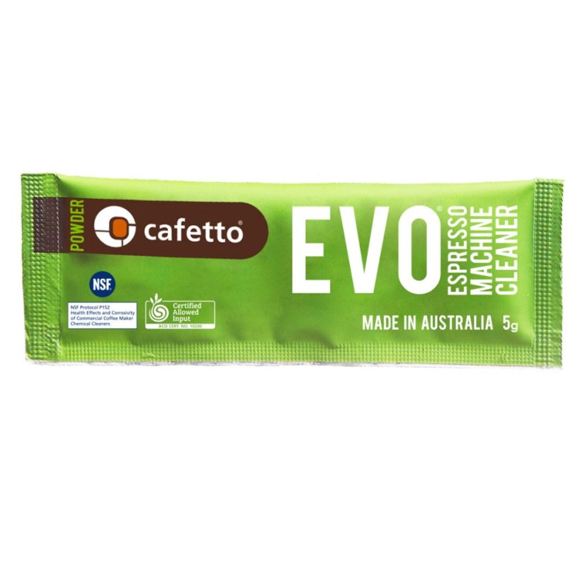 Cafetto Evo cleaning powder in a bag.