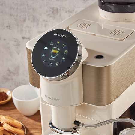 Dr. Coffee H2 White - Cafetière automatique avec moulin et écran