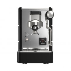 De voorzijde van de Stone Espresso Plus hefboomkoffiemachine in zwart.