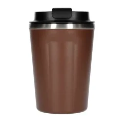Asobu Cafe Compact thermal mug with a capacity of 380 ml in elegant brown color, ideal for travel.
