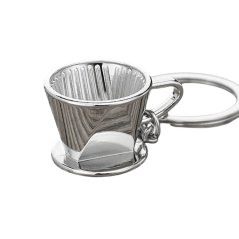 A silver dripper keychain is a fantastic gift for coffee lovers, combining style and functionality.