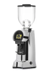 Molinillo de café eléctrico Eureka Helios 80 en acabado cromado.