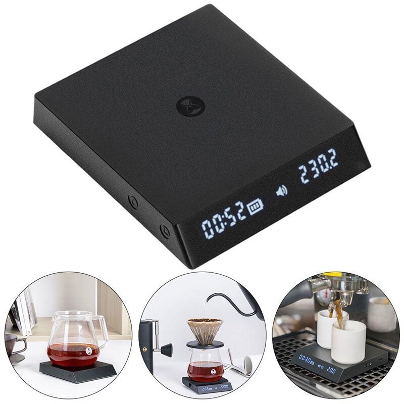 Timemore Black Mirror Nano scale con varie tecniche di preparazione del caffè