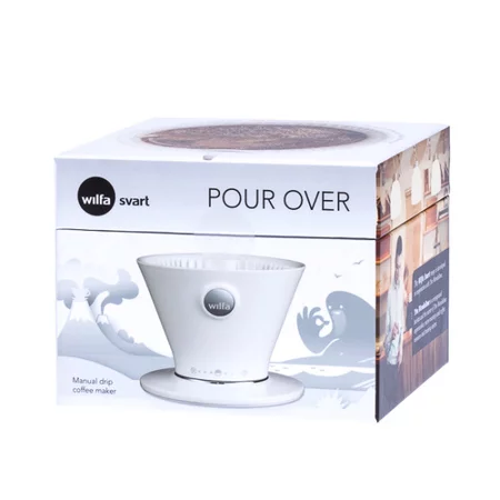 White plastic pour-over dripper, ideal for preparing high-quality coffee using the pour-over method.