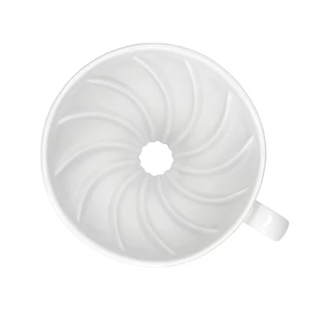 Hario W60-02 drip coffee maker in white, made from durable PCT resin.