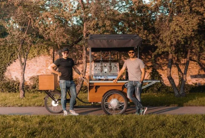 Pohyblivá kaviareň na kole – coffee bike