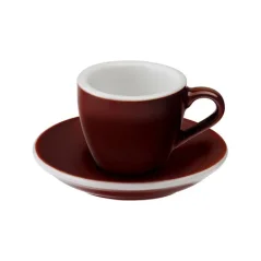 Brown porcelain espresso cup and saucer from Loveramics Egg with a capacity of 80 ml.