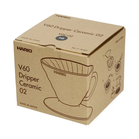 Verpackung Dripper Hario V60-02 in Schwarz.