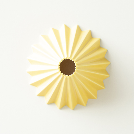 Dripper en céramique Origami M jaune - dripper japonais pour over