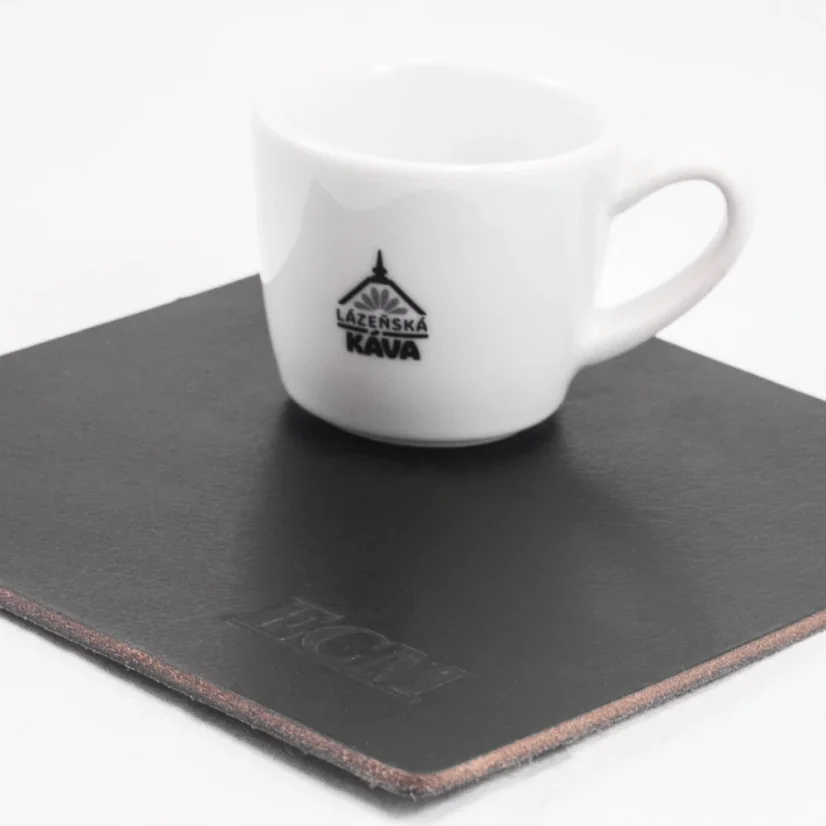Leather ECM tamper mat with spa coffee.