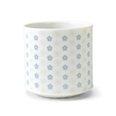 Miyama Kikyoh tea cup with blue flowers 200 ml - Japanese porcelain