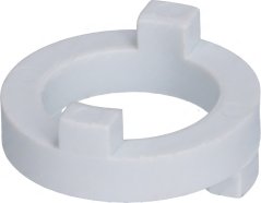 Wäisse Plastikrank mat engem internen Lach an zwee quadrateschen Noppen laanscht de Rand. Wäisse Plastikrank mat engem internen Lach an zwee quadrateschen Noppen laanscht de Rand.