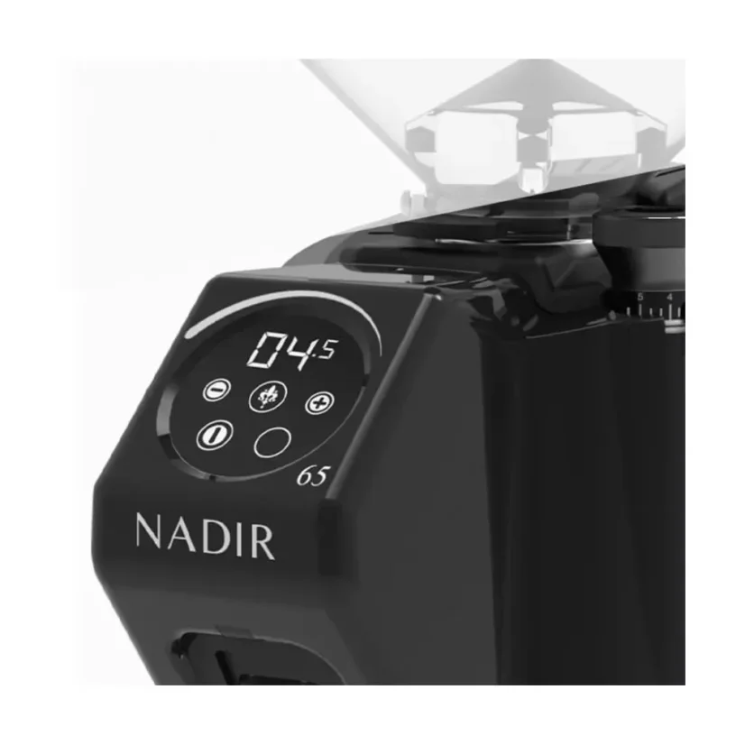Electric espresso grinder Eureka Nadir 65 Touch in black.