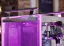 Purple glowing sides of the coffee machine Bezzera.