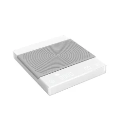 White digital scale Timemore Basic Plus for baristas for brewing filter coffee.