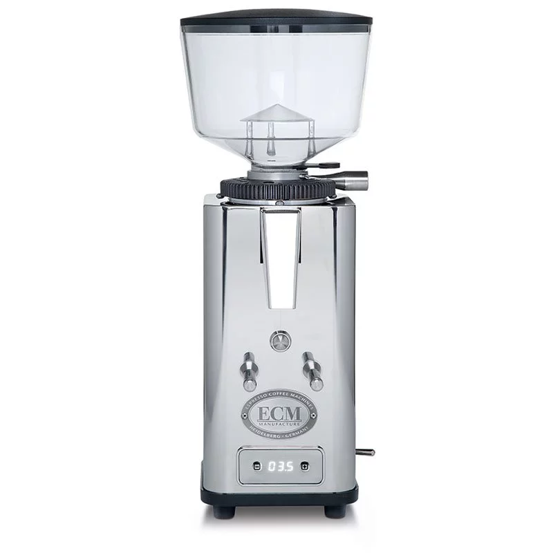 Front view of the ECM S-Automatik 64 electric grinder