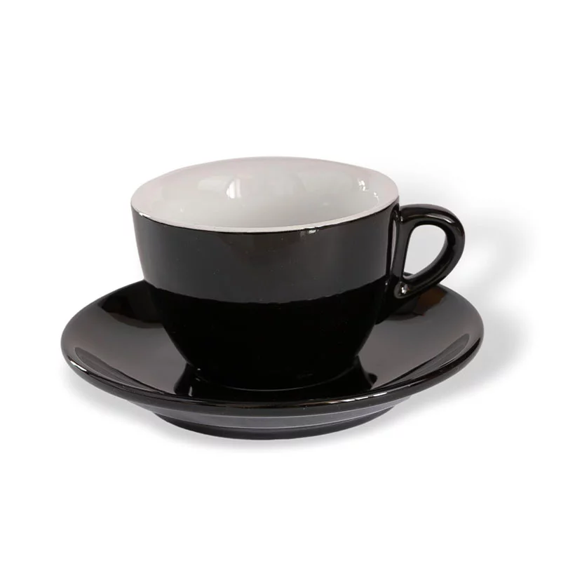 Cup with saucer Rosa, 160 ml, black