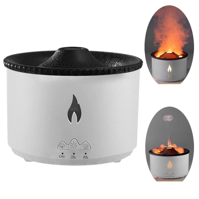 Elektrický aroma difuzér, bílý – sopka/plamen