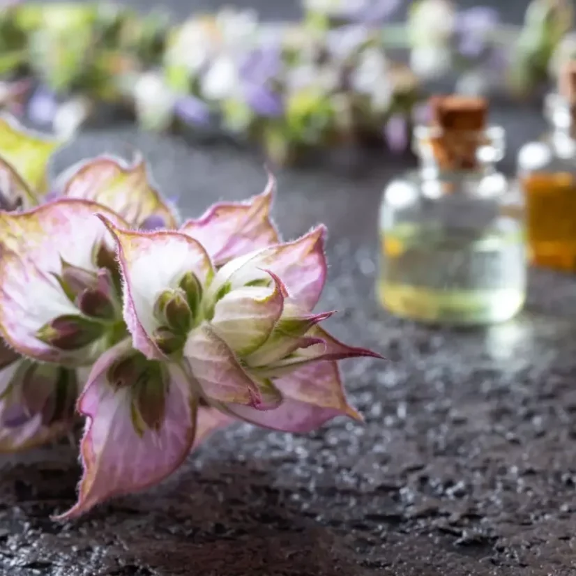 L'huile essentielle de sauge musquée bio est entièrement naturelle, avec un volume de 10 ml, idéale pour l'aromathérapie et la relaxation.