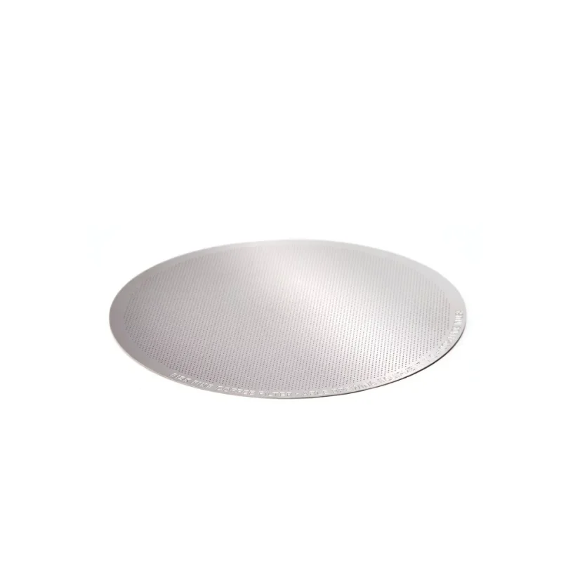 Abne Fine metal filter for aeropress, silver with a white background