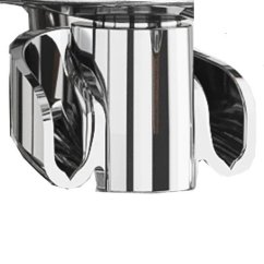 Portafilter with two spouts for easy preparation of two cups of espresso at once. Portafilter with two spouts for easy preparation of two cups of espresso at once.