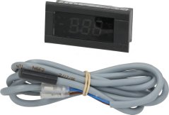 Thermometer Dixell XT11S-5000N, klengt schwaarzt Digitalthermometer mat Display an engem ugeschlossene NTC-Sondekabel